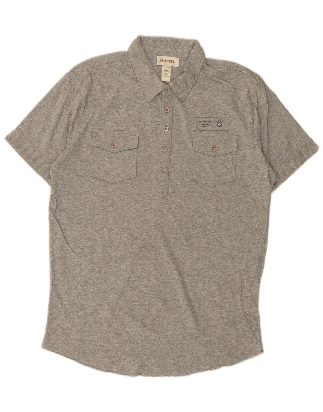 Tricou polo pentru bărbați DIESEL, bumbac gri mediu