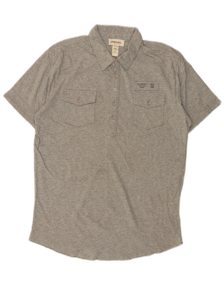Tricou polo pentru bărbați DIESEL, bumbac gri mediu