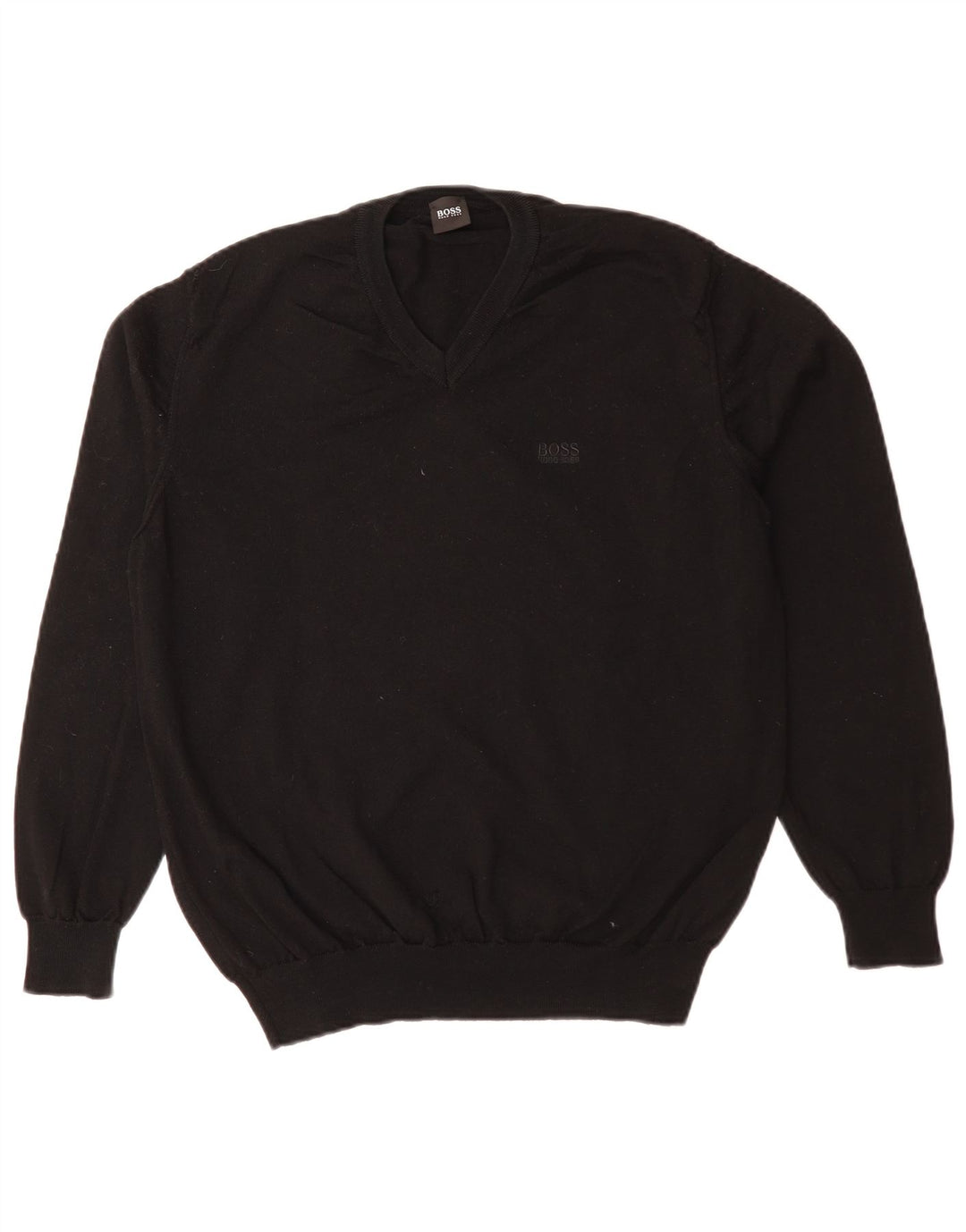 Pulover cu decolteu în V HUGO BOSS pentru bărbați, negru mediu