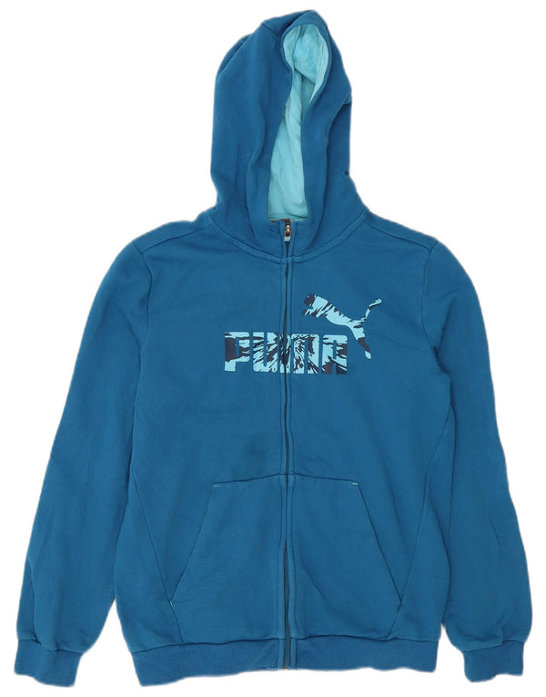 Pulover Puma Graphic Zip Hoodie pentru băieți 13-14 ani, albastru
