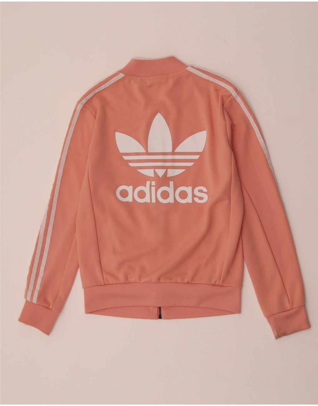 Jachetă de top pentru trening cu grafică Adidas pentru femei UK 8, poliester roz mic
