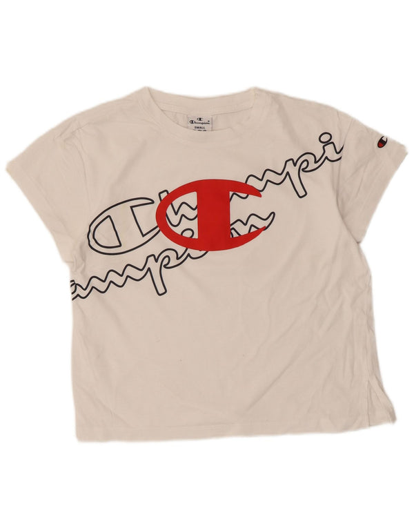 Tricou grafic Champion pentru femei Top UK 10 Small White