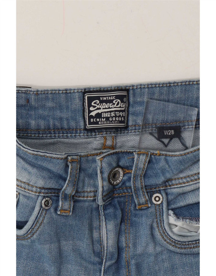Pantaloni scurți din denim distressed pentru femei Superdry W28 Medium Blue