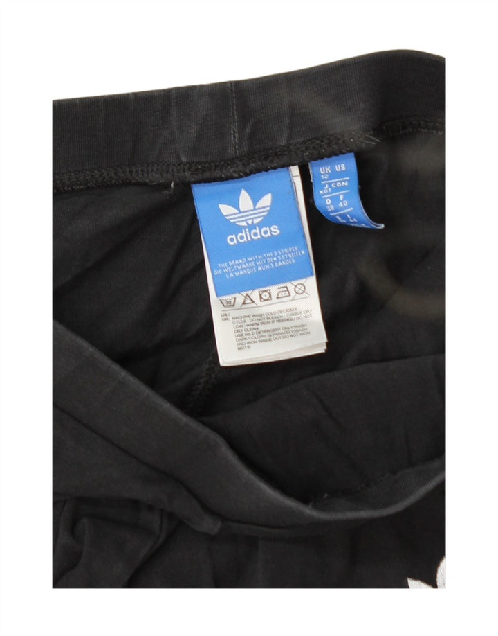 ADIDAS Womens Leggings UK 12 Medium Black Cotton Vintage Adidas and Second-Hand Adidas from Messina Hembry 
