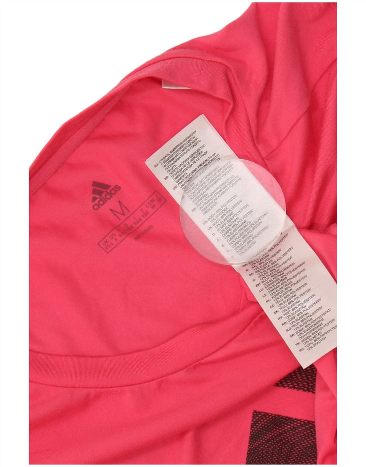 Tricou grafic Adidas pentru femei Top UK 12/14 Medium Pink Poliester