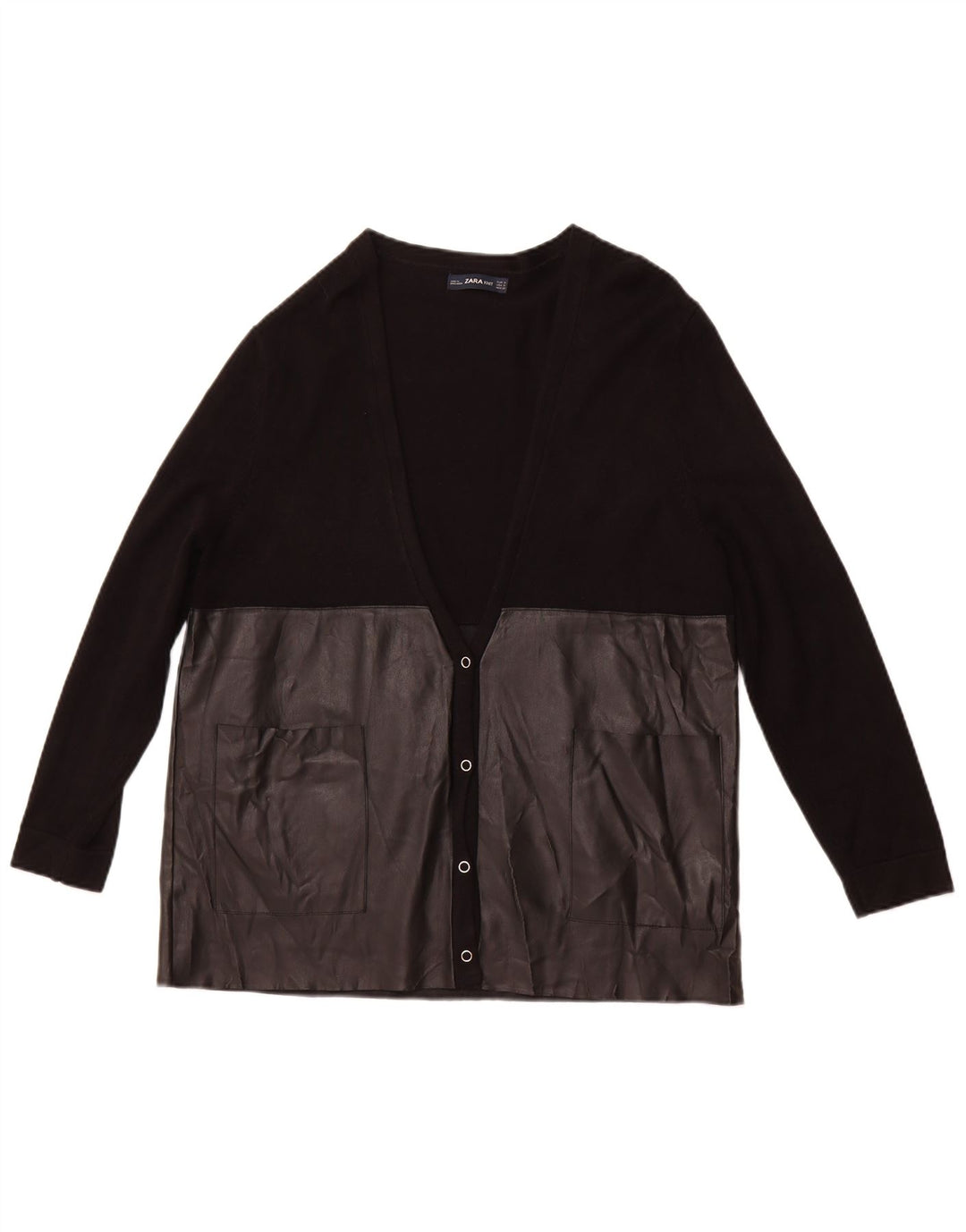 Pulover cardigan supradimensionat pentru femei ZARA UK 10, mic, negru, color block