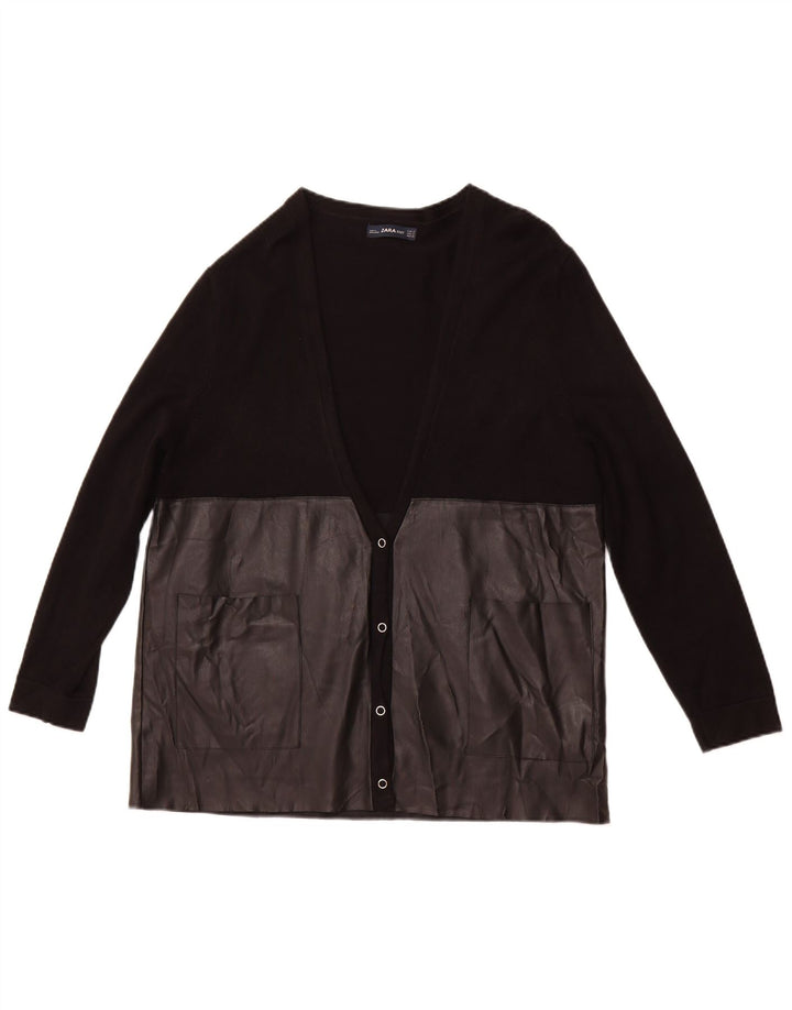 Pulover cardigan supradimensionat pentru femei ZARA UK 10, mic, negru, color block