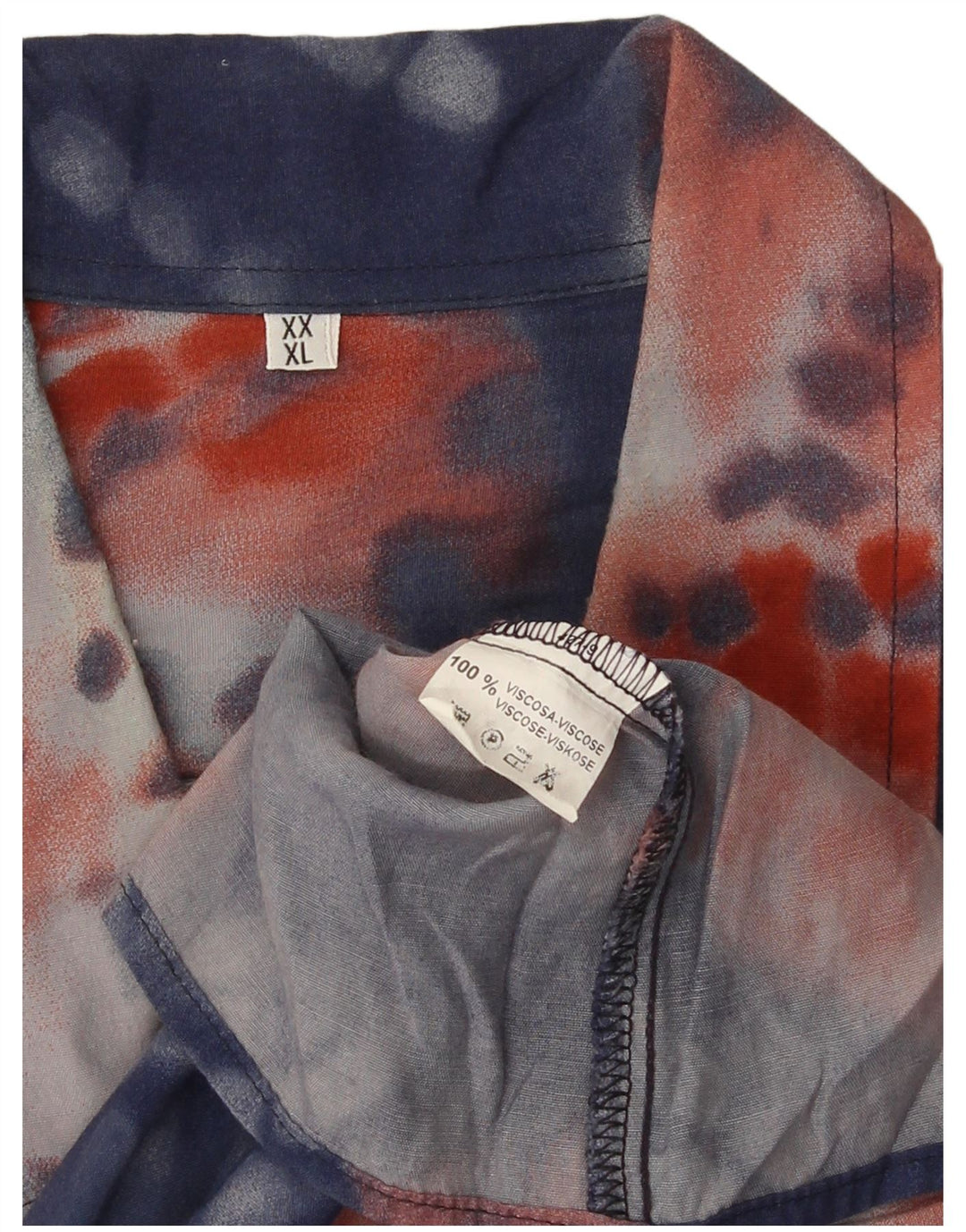 Cămașă Vintage pentru bărbați cu mânecă scurtă XL Blue Tie Dye