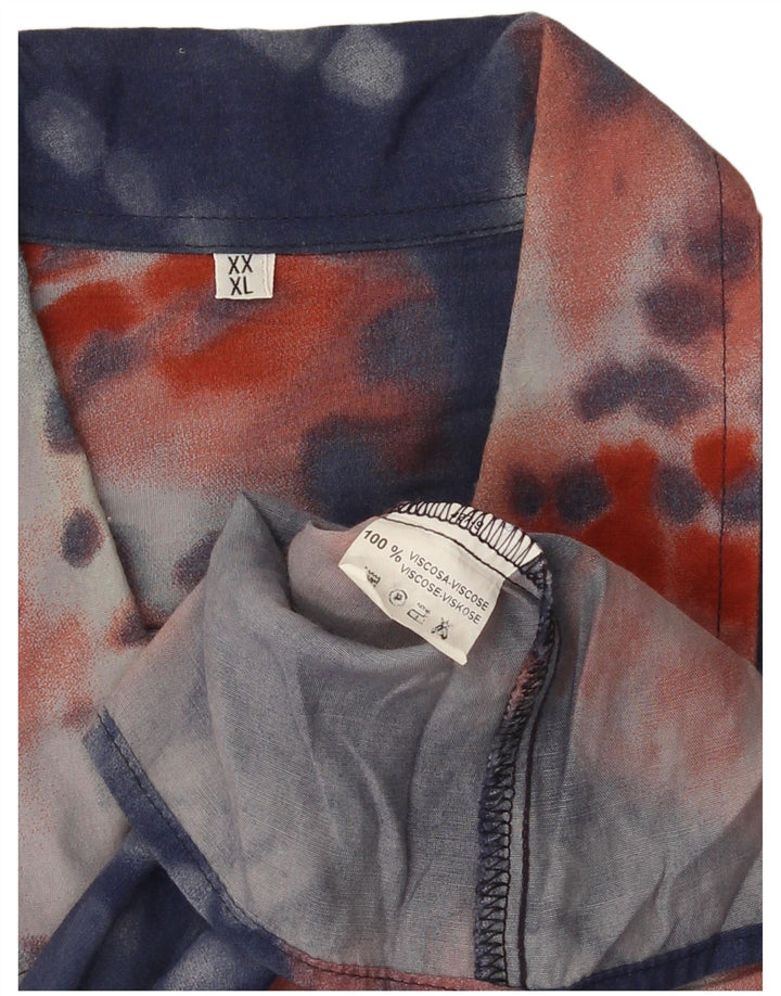 Cămașă Vintage pentru bărbați cu mânecă scurtă XL Blue Tie Dye