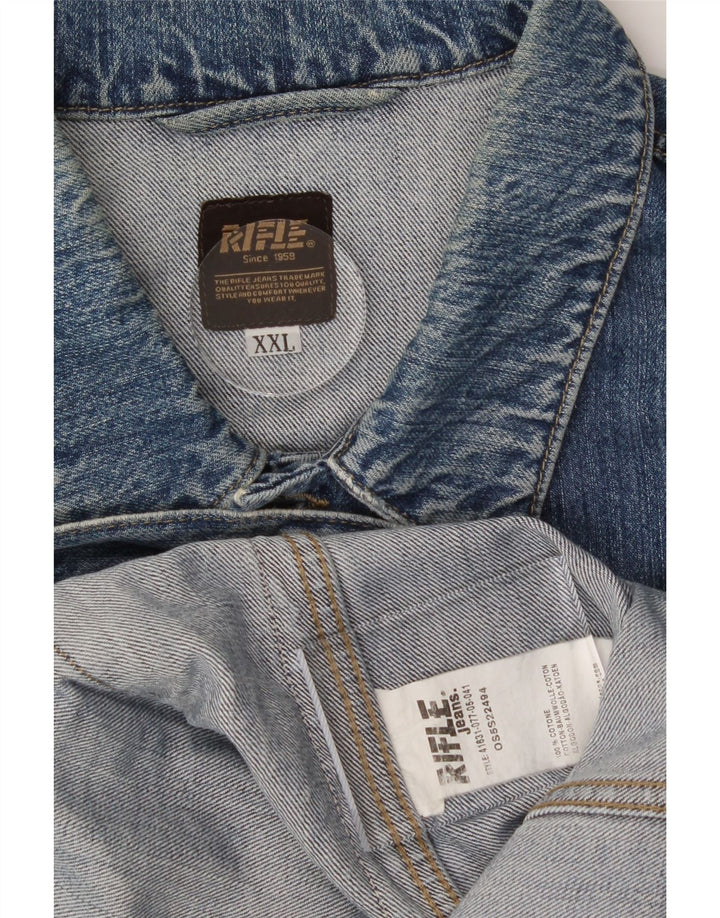 RIFLE Mens Denim Jacket UK 44 2XL Blue Cotton Vintage Rifle and Second-Hand Rifle from Messina Hembry 