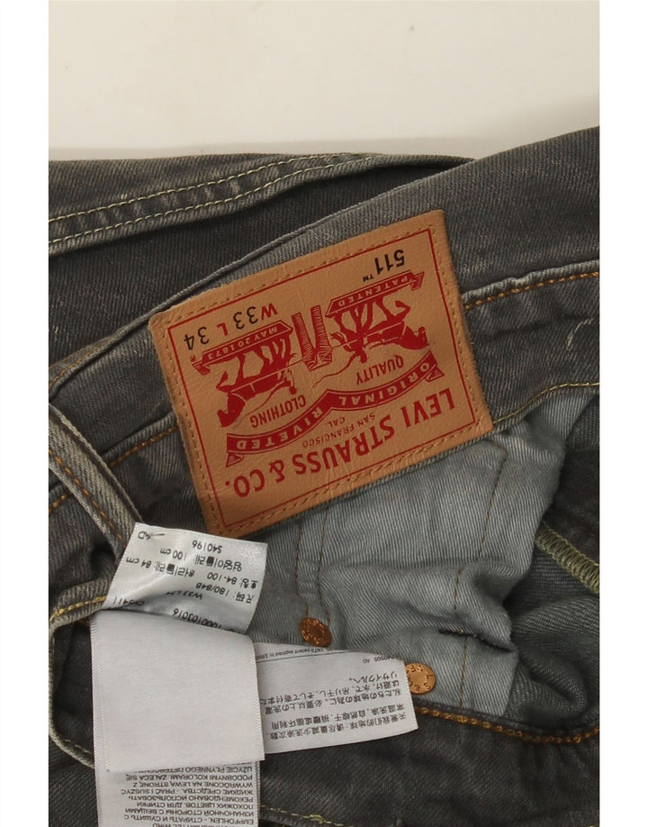 Blugi Levi's 511 Slim pentru bărbați W33 L34 bumbac gri