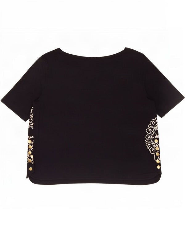 Tricou pentru femei Marks & Spencer Top UK 24 4XL Bleumarin Floral Viscoză