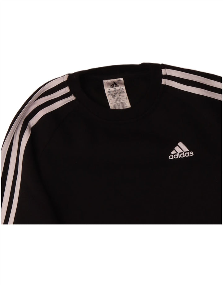 Pulover supradimensionat pentru femei ADIDAS UK 0/2 XS bumbac negru