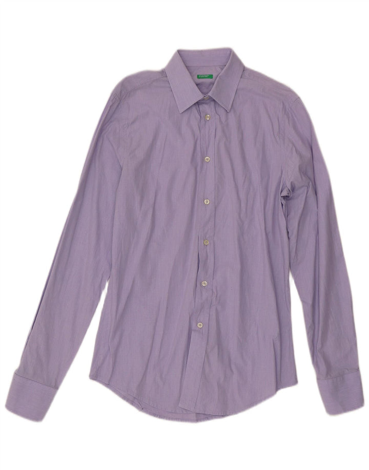 Cămașă pentru bărbați BENETTON Mărimea 40 15 3/4 Violet mediu cu pete
