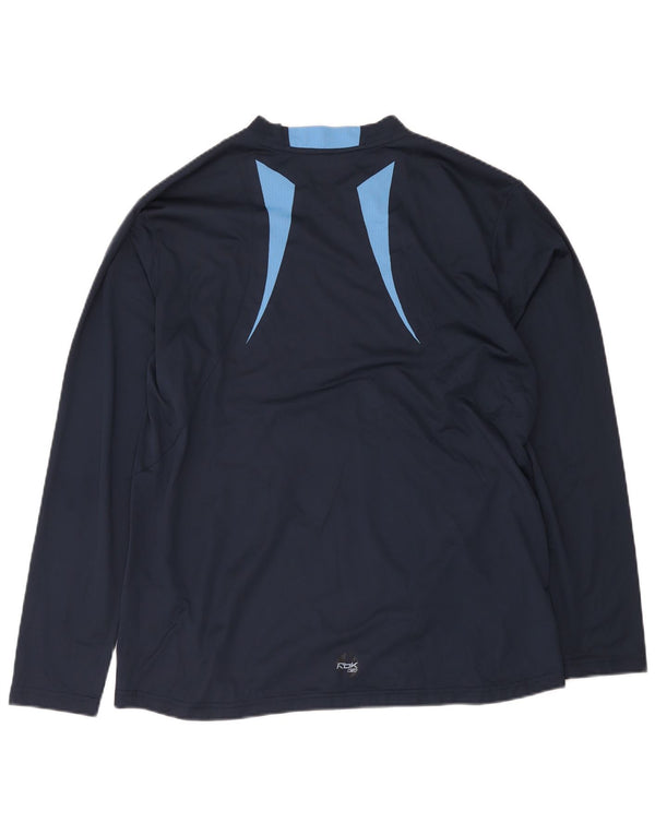 Top pentru bărbați Reebok cu mânecă lungă XL bleumarin din poliester color bloc