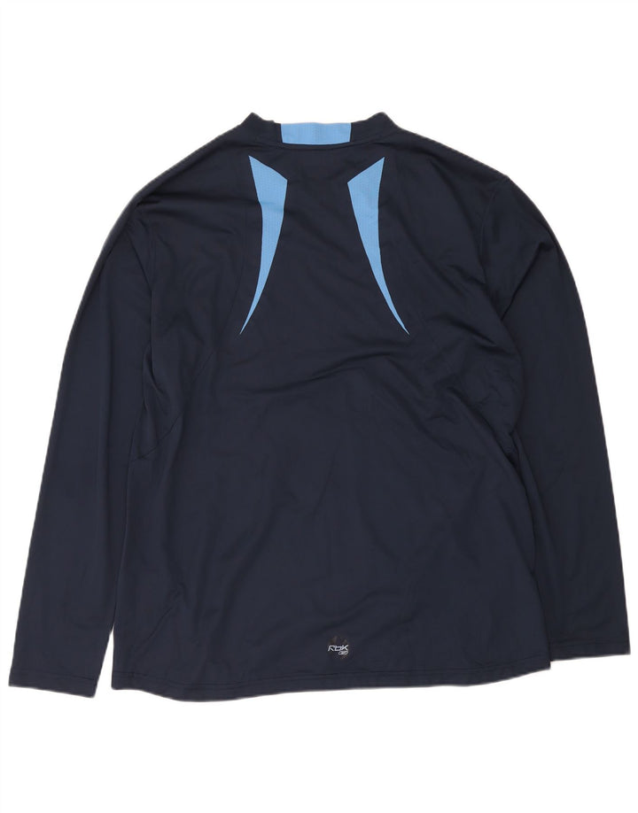 Top pentru bărbați Reebok cu mânecă lungă XL bleumarin din poliester color bloc