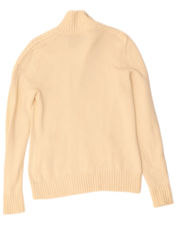 Pulover cardigan pentru femei RALPH LAUREN UK 10 mic bumbac bej