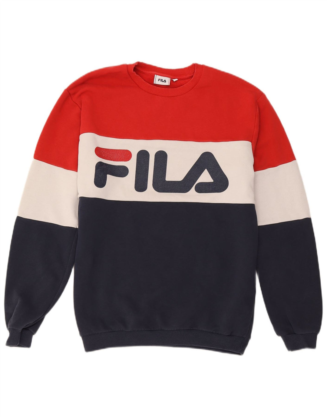 Pulover Fila pentru bărbați cu grafică, bumbac color block, mediu multicolor