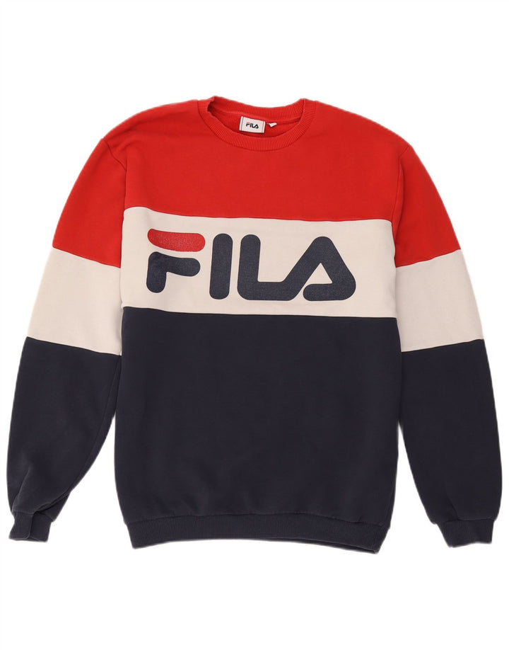 Pulover Fila pentru bărbați cu grafică, bumbac color block, mediu multicolor