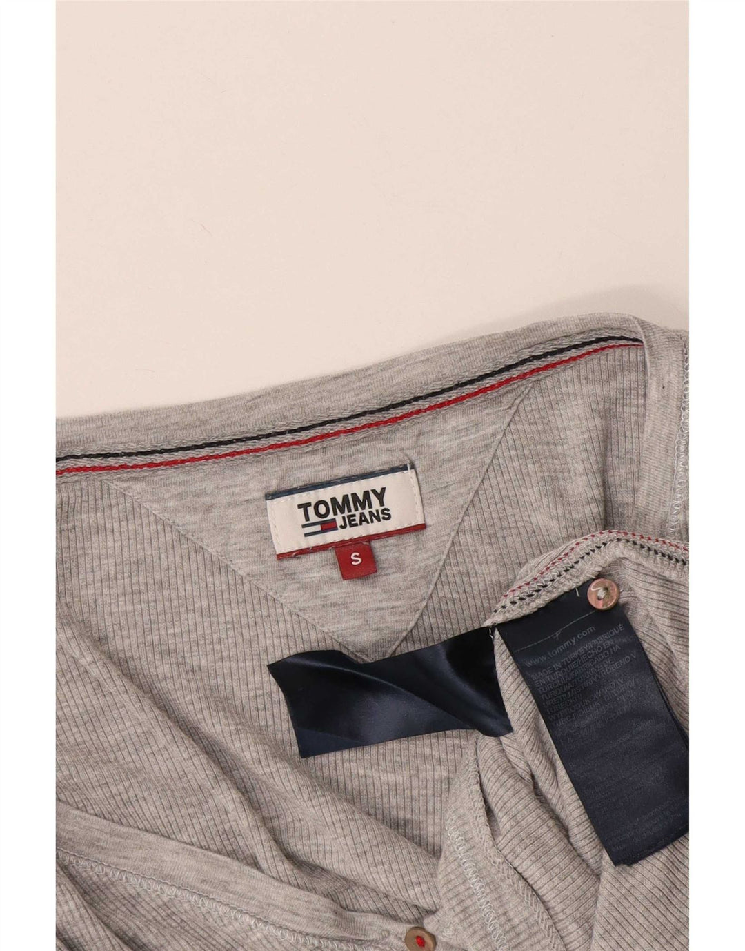 Top pentru femei Tommy Hilfiger cu mânecă lungă UK 8 Small Gri Viscose
