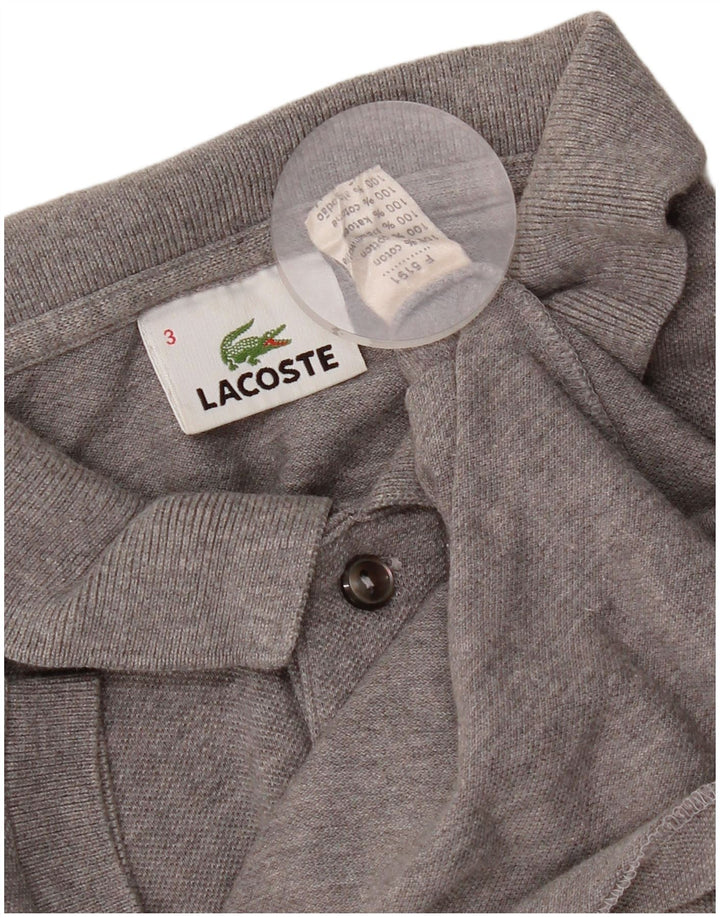 Tricou polo Lacoste pentru bărbați, mărimea 3, bumbac gri mic