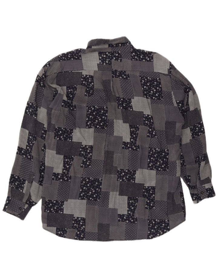 Cămașă Bărbați VINTAGE XL Negru Mozaic Viscoză