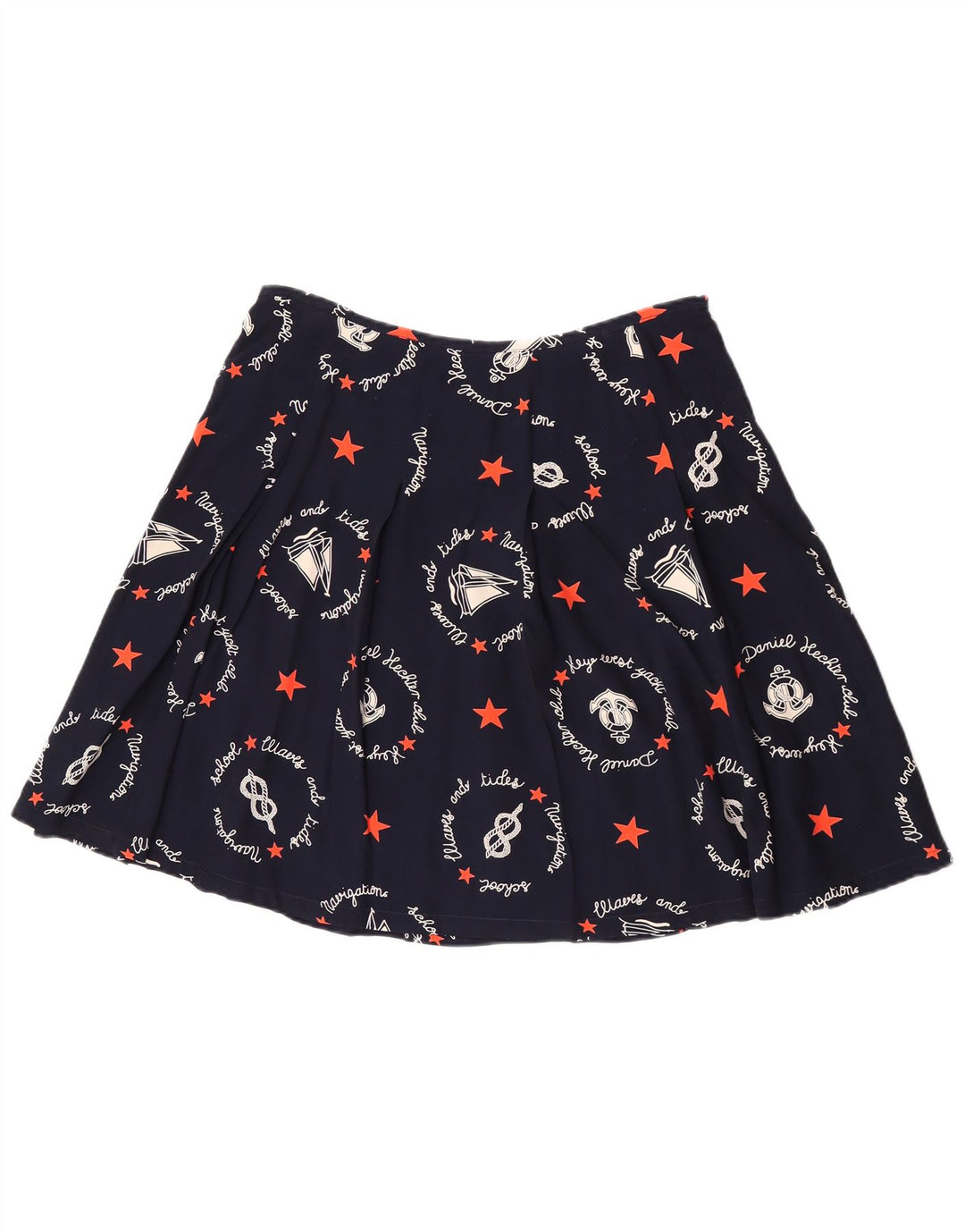 Fustă A-Line Grafică Vintage pentru Damă W30 Medium Bleumarin Geometric