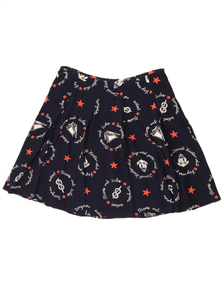 Fustă A-Line Grafică Vintage pentru Damă W30 Medium Bleumarin Geometric