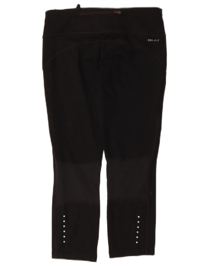 Leggings capri Nike Dri Fit pentru femei UK 10 Poliester negru mic