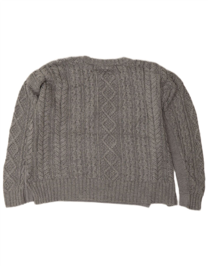 SUPERDRY Pulover cu grafic supradimensionat pentru femei UK 14 Gri mediu