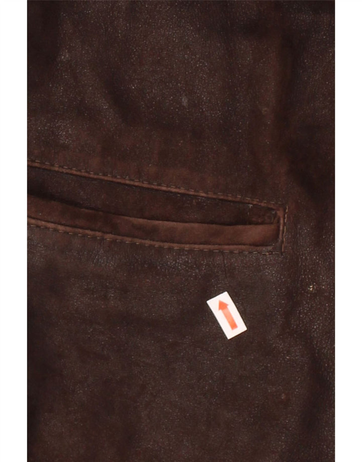 CONBIPEL Mens Leather Jacket UK 36 Small Brown Leather