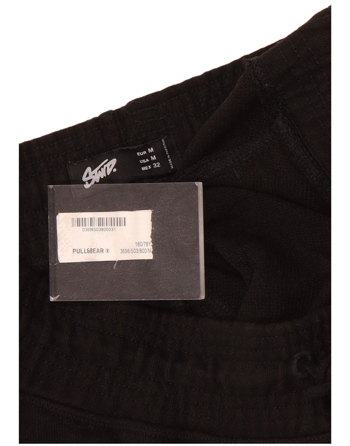 Pantaloni scurți sport pentru bărbați Pull & Bear, bumbac mediu negru