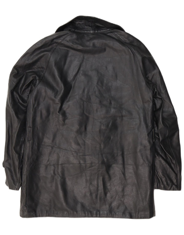 Jachetă de piele vintage pentru bărbați UK 38 Medium Black Leather
