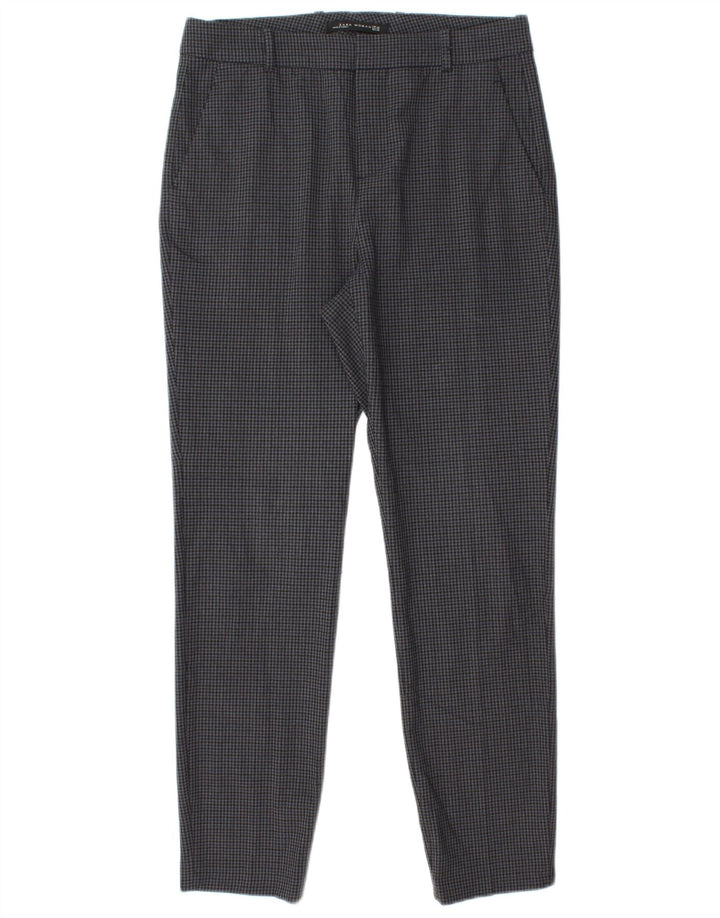 Pantaloni de costum slim pentru femei Zara EU 40 Medium L30 L28 Gri Houndstooth