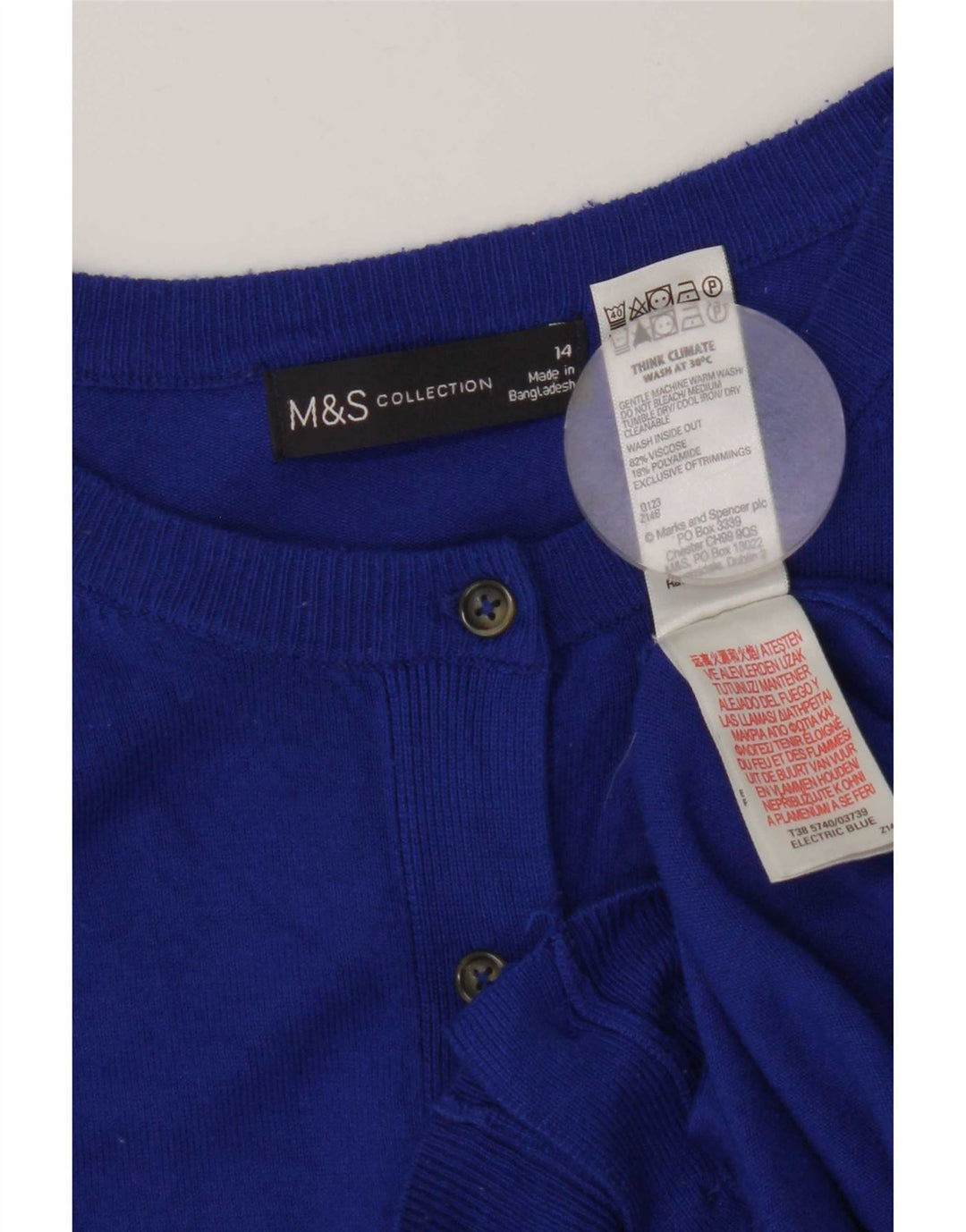 Pulover cardigan pentru femei Marks & Spencer UK 14 Medium Blue Viscose