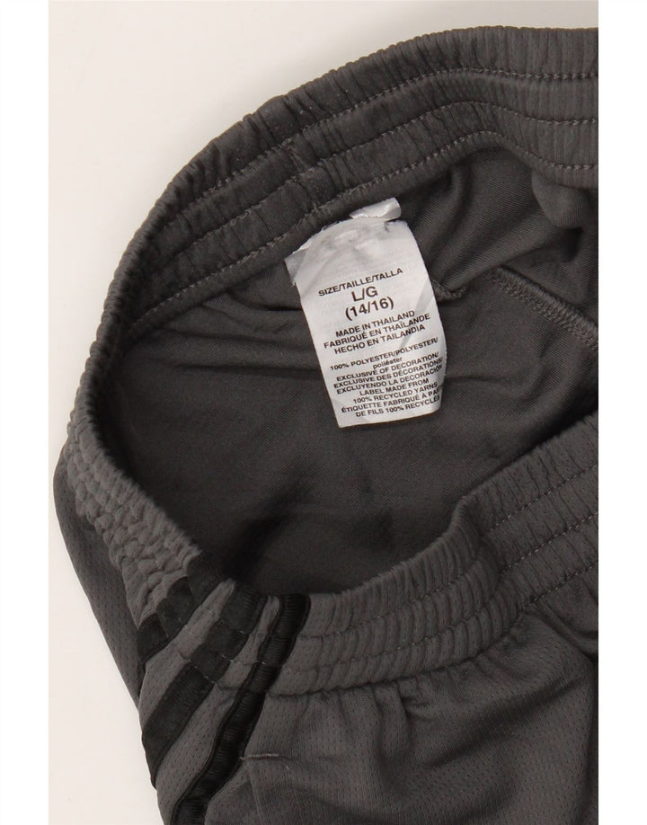 Pantaloni scurți sport pentru băieți Adidas 14-15 ani, mari, gri, poliester
