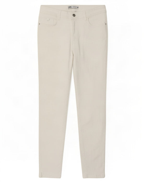 Blugi skinny de damă Zara EU 44 XL W34 L27 Alb