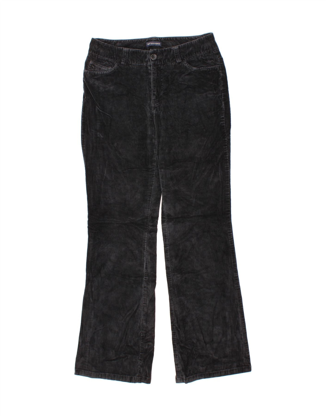 DOCKERS Womens Bootcut Corduroy Trousers W30 L30 Black Vintage Dockers and Second-Hand Dockers from Messina Hembry 