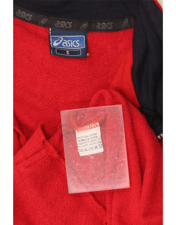 Jachetă de top pentru trening grafic ASICS pentru bărbați, bumbac roșu mic