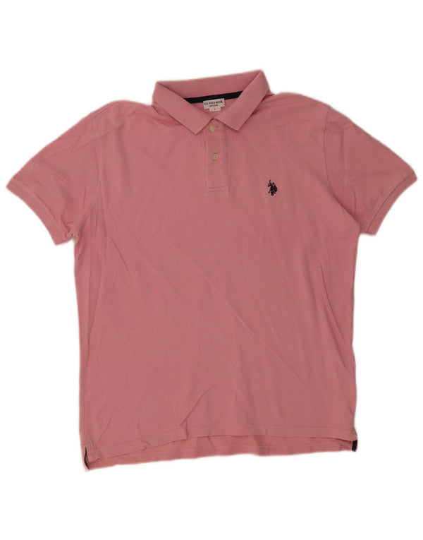 U.S. Polo Assn. Tricou polo pentru bărbați, bumbac roz mare