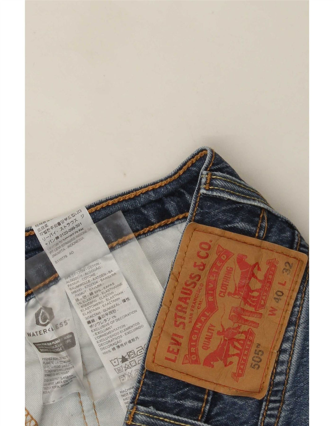 Blugi drepti pentru bărbați Levi's 505 W40 L32 Bumbac albastru