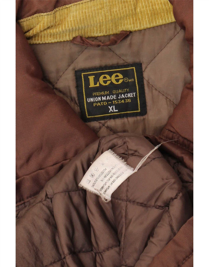 Jachetă căptușită pentru bărbați Lee UK 42 XL, maro, nailon