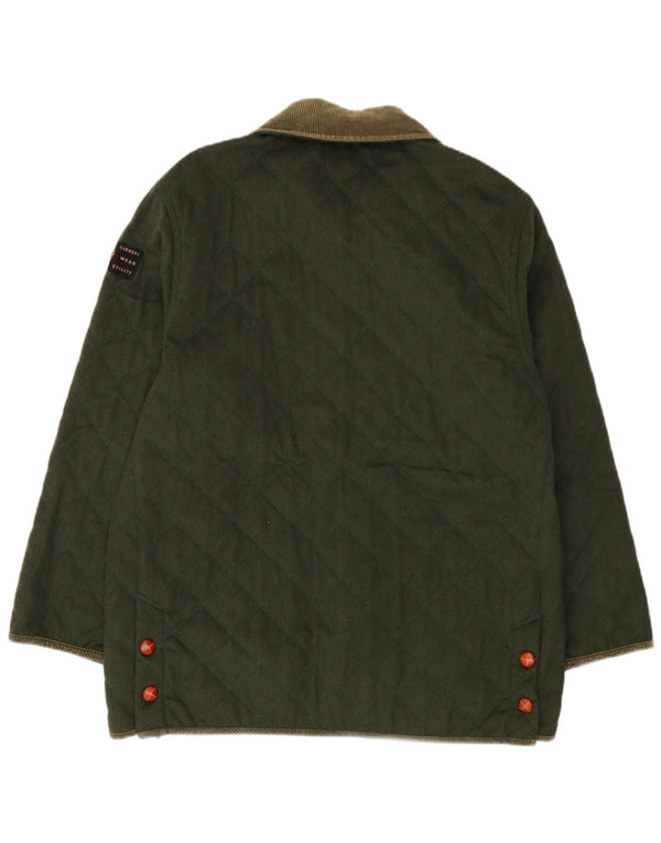 St. Germain Mens Quilted Jacket IT 52 XL Khaki Colourblock Wool
