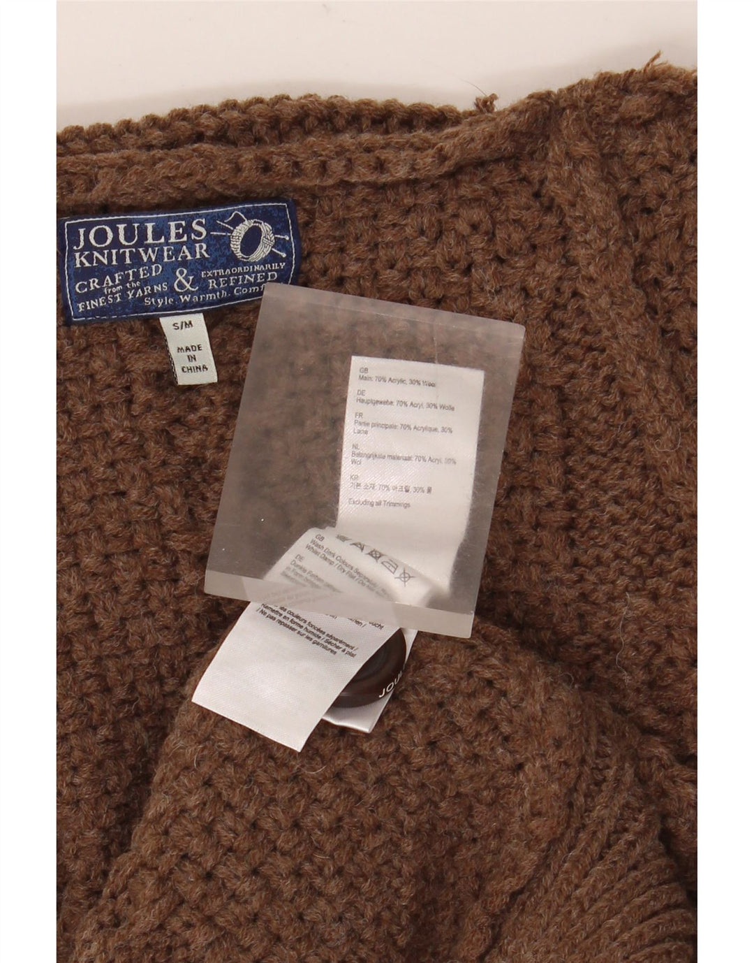 Jumper poncho supradimensionat pentru femei Joules UK 10 mic maro acrilic