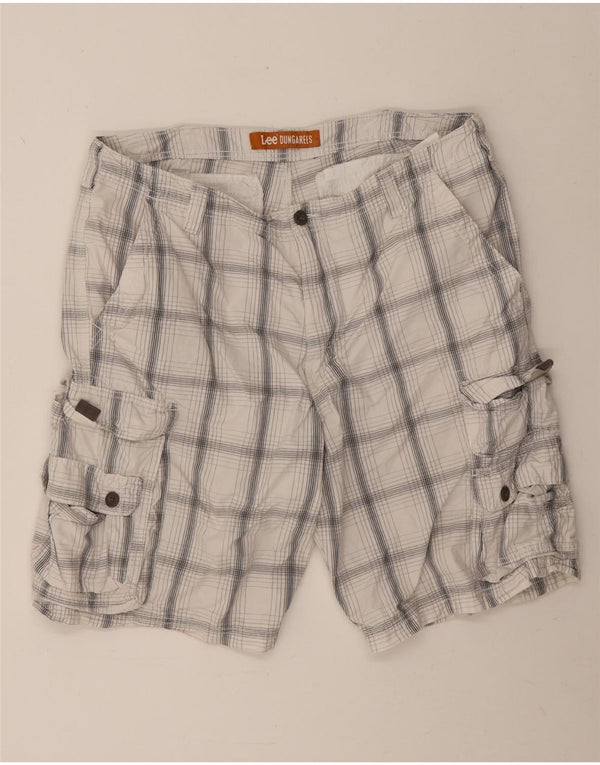 Pantaloni scurți cargo pentru bărbați Lee W38 XL, bumbac cu check alb
