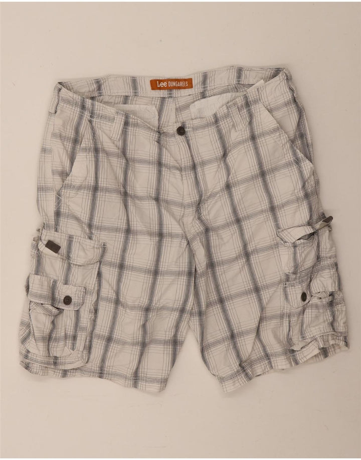Pantaloni scurți cargo pentru bărbați Lee W38 XL, bumbac cu check alb
