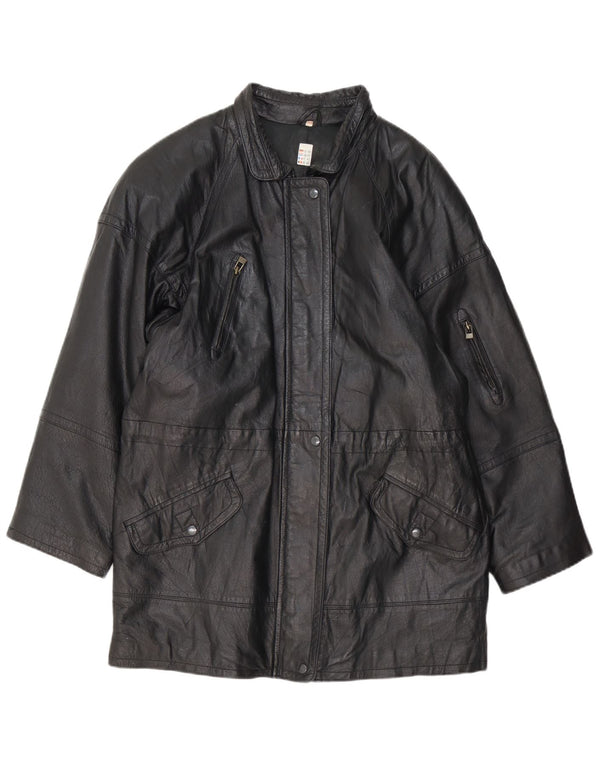 Geaca de piele vintage pentru femei EU 40 Medium Black