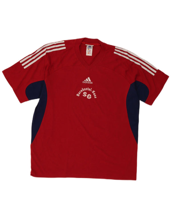 Tricou grafic Adidas pentru bărbați Top UK 42/44 mare, roșu, bumbac color bloc