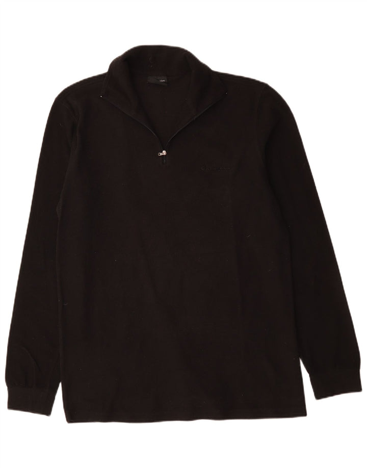 Pulover pentru bărbați Champion, cu fermoar și gât, din lână, poliester negru 2XL