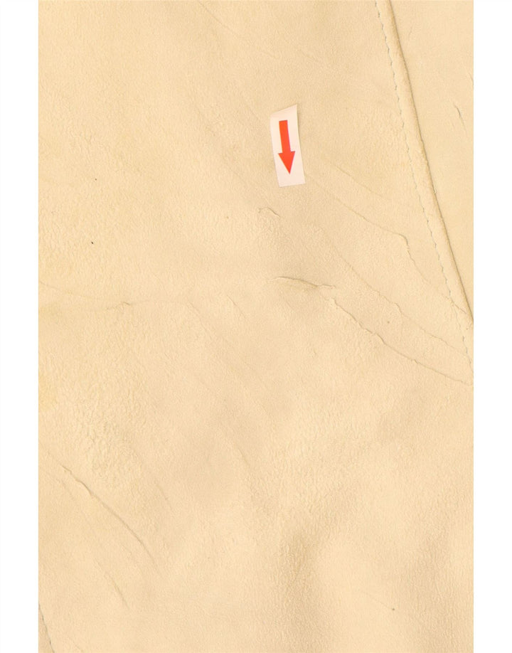 Jachetă vintage pentru femei de piele intoarsa UK 12 Medium Beige Piele